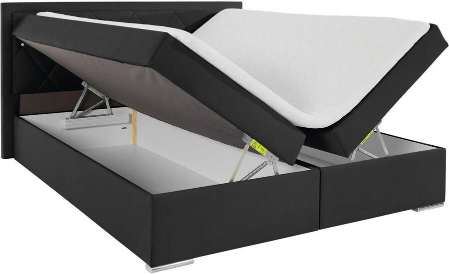 Leonique Boxspring Alfie bestseller optioneel met bedlade met strassteentjes in het hoofdbord h2 h3 en h4 ter keuze - Foto 10
