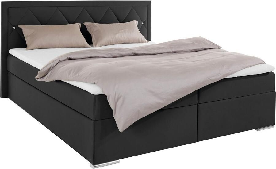 Leonique Boxspring Alfie bestseller optioneel met bedlade met strassteentjes in het hoofdbord h2 h3 en h4 ter keuze - Foto 8
