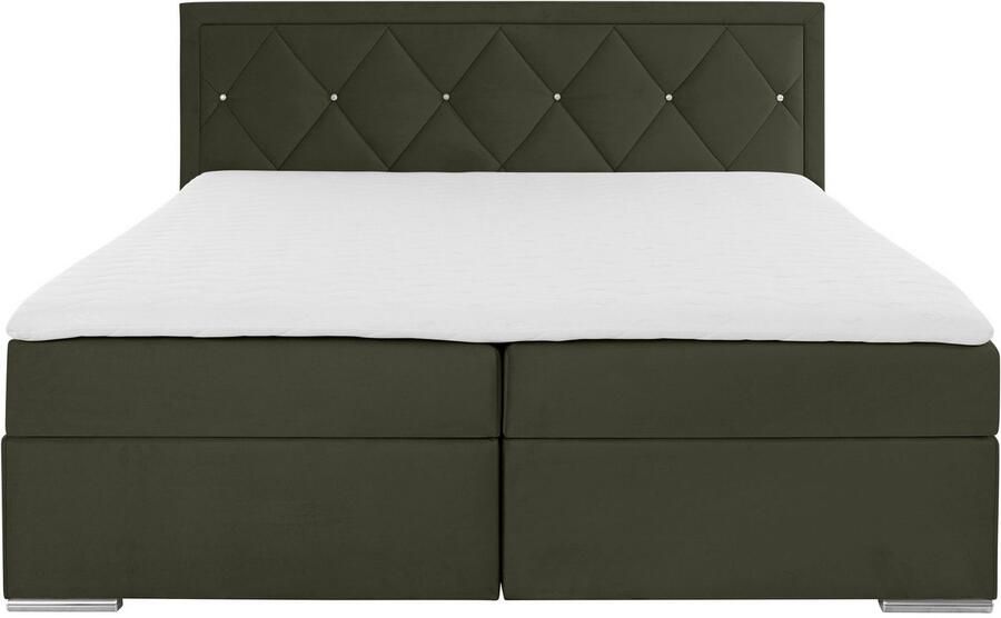 Leonique Boxspring Alfie bestseller optioneel met bedlade met strassteentjes in het hoofdbord h2 h3 en h4 ter keuze - Foto 8
