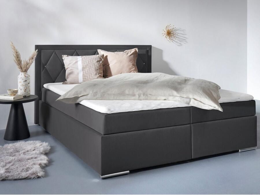 Leonique Boxspring Alfie bestseller optioneel met bedlade met strassteentjes in het hoofdbord h2 h3 en h4 ter keuze - Foto 2