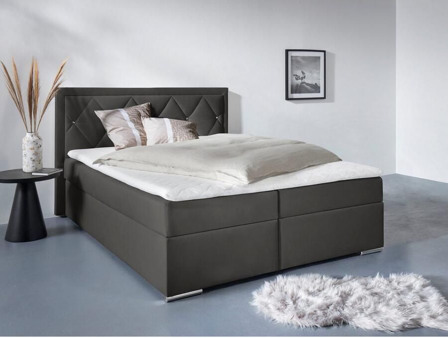 Leonique Boxspring Alfie bestseller optioneel met bedlade met strassteentjes in het hoofdbord h2 h3 en h4 ter keuze - Foto 2