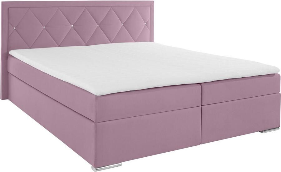 Leonique Boxspring Alfie bestseller optioneel met bedlade met strassteentjes in het hoofdbord h2 h3 en h4 ter keuze - Foto 7