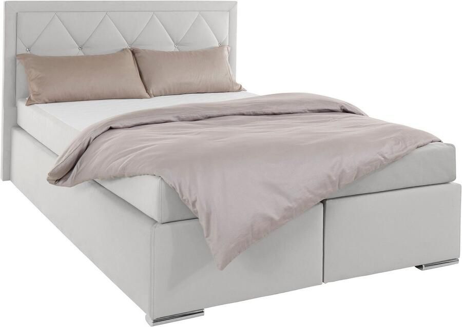 Leonique Boxspring Alfie bestseller optioneel met bedlade met strassteentjes in het hoofdbord h2 h3 en h4 ter keuze - Foto 3