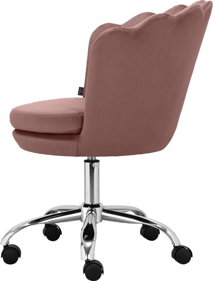 Leonique Bureaustoel Helleu Veloursstof met horizontale naden in hoogte verstelbaar 360° draaibaar (1 stuk) - Foto 5