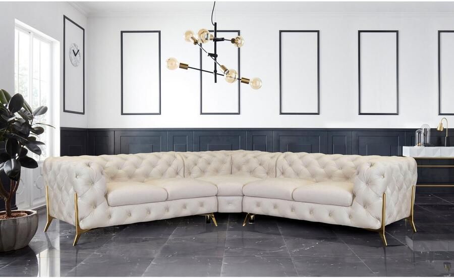 Home affaire Chesterfield-bank Amaury L-vorm Chesterfield-look bxd elk 262 cm kleur van de poten ter keuze - Foto 2