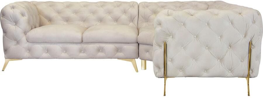 Leonique Chesterfield-bank Amaury L-vorm Chesterfield-look bxd elk 262 cm kleur van de poten ter keuze - Foto 4