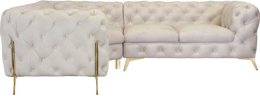 Home affaire Chesterfield-bank Amaury L-vorm Chesterfield-look bxd elk 262 cm kleur van de poten ter keuze - Foto 5