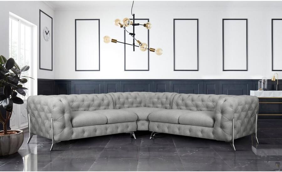 Home affaire Chesterfield-bank Amaury L-vorm Chesterfield-look bxd elk 262 cm kleur van de poten ter keuze - Foto 2