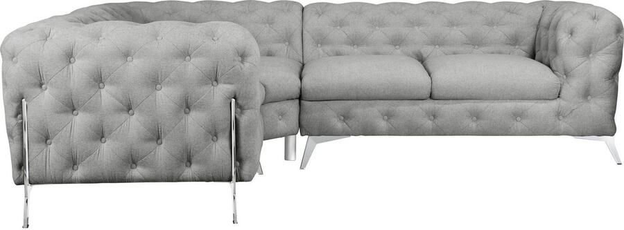 Home affaire Chesterfield-bank Amaury L-vorm Chesterfield-look bxd elk 262 cm kleur van de poten ter keuze - Foto 5
