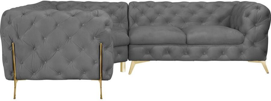 Leonique Chesterfield-bank Amaury L-vorm Chesterfield-look bxd elk 262 cm kleur van de poten ter keuze - Foto 5