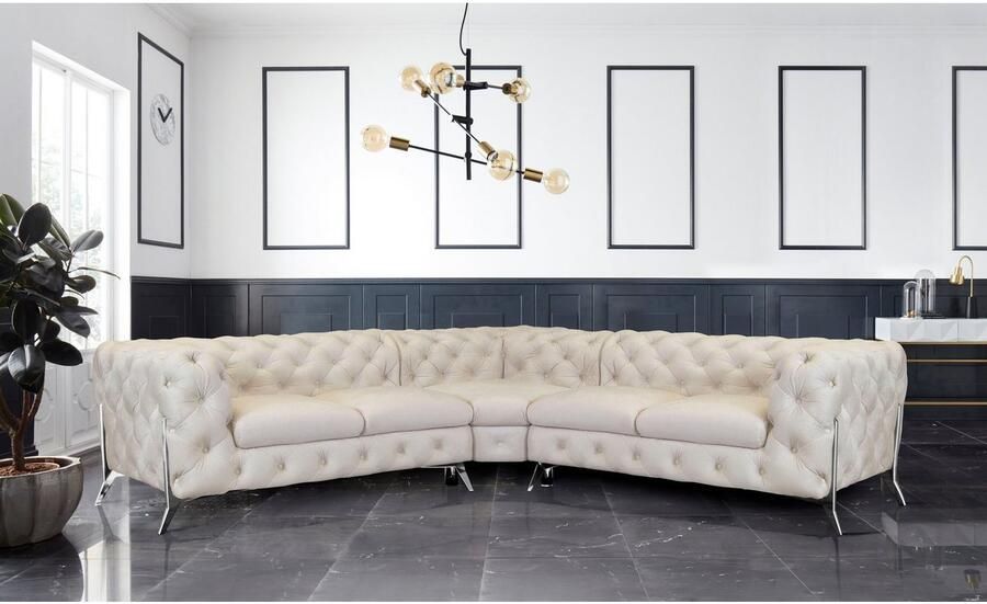 Home affaire Chesterfield-bank Amaury L-vorm Chesterfield-look bxd elk 262 cm kleur van de poten ter keuze - Foto 2