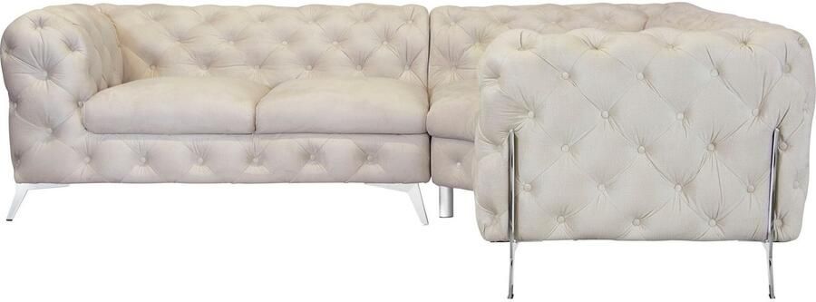 Leonique Chesterfield-bank Amaury L-vorm Chesterfield-look bxd elk 262 cm kleur van de poten ter keuze - Foto 4