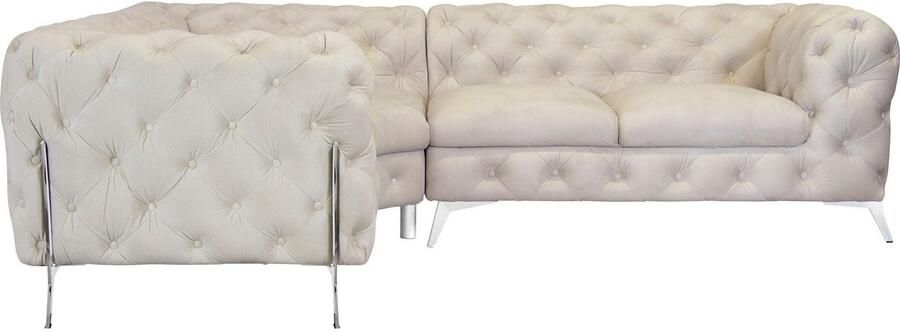 Home affaire Chesterfield-bank Amaury L-vorm Chesterfield-look bxd elk 262 cm kleur van de poten ter keuze - Foto 5