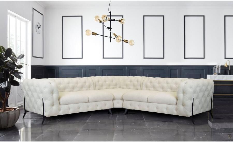 Home affaire Chesterfield-bank Amaury L-vorm Chesterfield-look bxd elk 262 cm kleur van de poten ter keuze - Foto 2