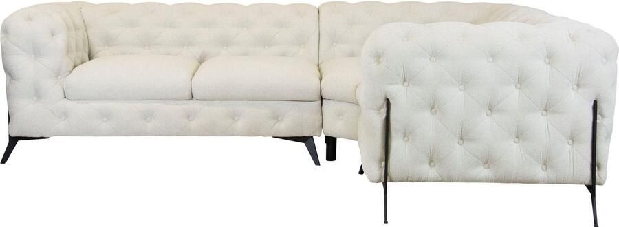 Leonique Chesterfield-bank Amaury L-vorm Chesterfield-look bxd elk 262 cm kleur van de poten ter keuze - Foto 6