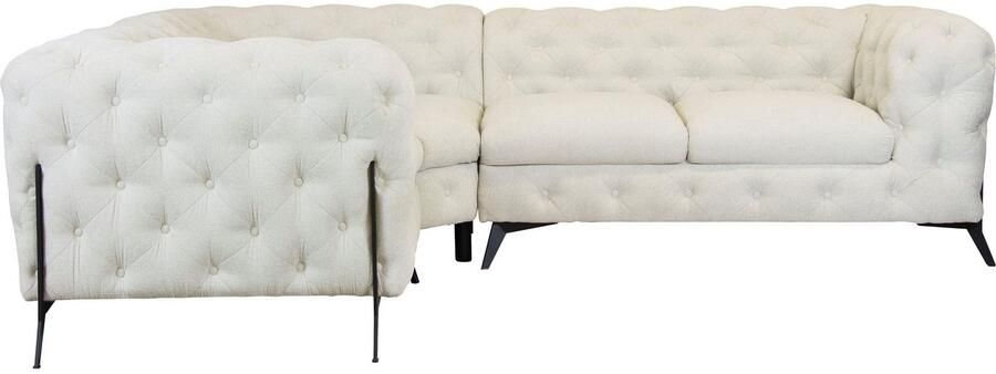 Leonique Chesterfield-bank Amaury L-vorm Chesterfield-look bxd elk 262 cm kleur van de poten ter keuze - Foto 5