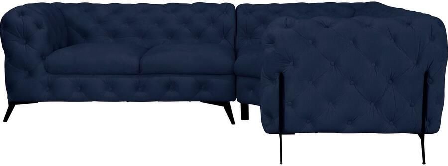 Leonique Chesterfield-bank Amaury L-vorm Chesterfield-look bxd elk 262 cm kleur van de poten ter keuze - Foto 5