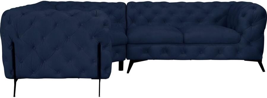 Leonique Chesterfield-bank Amaury L-vorm Chesterfield-look bxd elk 262 cm kleur van de poten ter keuze - Foto 6