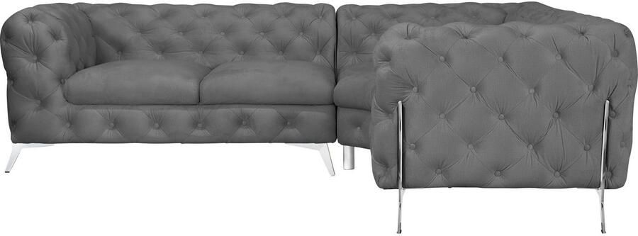 Leonique Chesterfield-bank Amaury L-vorm Chesterfield-look bxd elk 262 cm kleur van de poten ter keuze - Foto 5