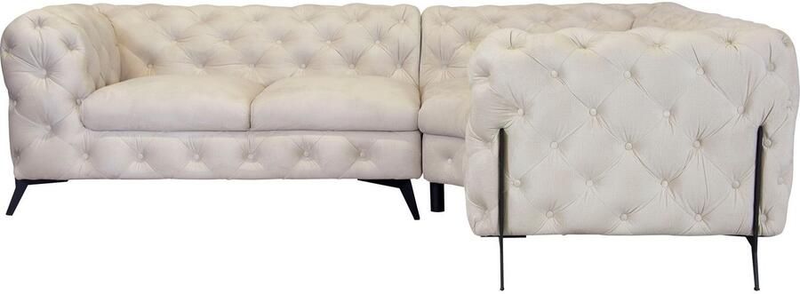 Leonique Chesterfield-bank Amaury L-vorm Chesterfield-look bxd elk 262 cm kleur van de poten ter keuze - Foto 6