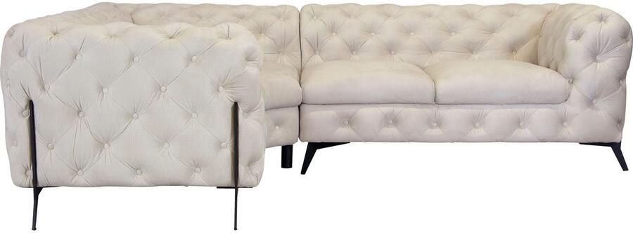 Leonique Chesterfield-bank Amaury L-vorm Chesterfield-look bxd elk 262 cm kleur van de poten ter keuze - Foto 5