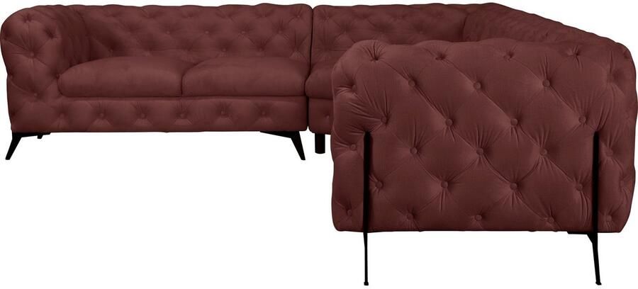 Leonique Chesterfield-bank Amaury L-vorm Chesterfield-look bxd elk 262 cm kleur van de poten ter keuze - Foto 4