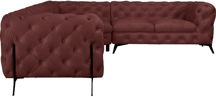 Leonique Chesterfield-bank Amaury L-vorm Chesterfield-look bxd elk 262 cm kleur van de poten ter keuze - Foto 5