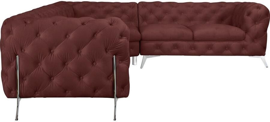 Leonique Chesterfield-bank Amaury L-vorm Chesterfield-look bxd elk 262 cm kleur van de poten ter keuze - Foto 5