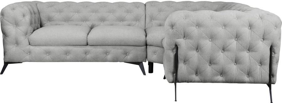 Leonique Chesterfield-bank Amaury L-vorm Chesterfield-look bxd elk 262 cm kleur van de poten ter keuze - Foto 6