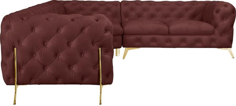 Leonique Chesterfield-bank Amaury L-vorm Chesterfield-look bxd elk 262 cm kleur van de poten ter keuze - Foto 5