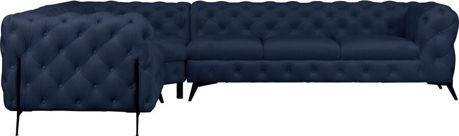 Home affaire Chesterfield-bank Amaury L-vorm grote hoekbank chesterfield-look breedte 323 cm kleur van de poten ter keuze - Foto 5