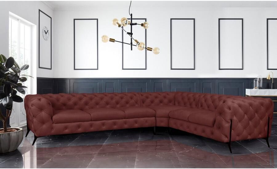 Home affaire Chesterfield-bank Amaury L-vorm grote hoekbank chesterfield-look breedte 323 cm kleur van de poten ter keuze - Foto 2