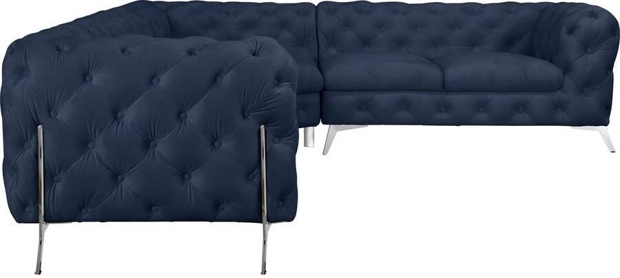 Leonique Chesterfield-bank Amaury L-vorm grote hoekbank chesterfield-look breedte 323 cm kleur van de poten ter keuze - Foto 5