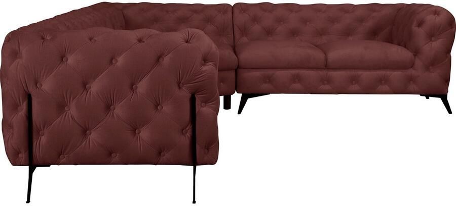 Leonique Chesterfield-bank Amaury L-vorm grote hoekbank chesterfield-look breedte 323 cm kleur van de poten ter keuze - Foto 4