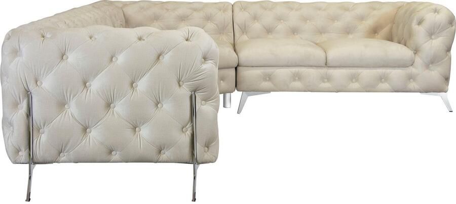 Leonique Chesterfield-bank Amaury L-vorm grote hoekbank chesterfield-look breedte 323 cm kleur van de poten ter keuze - Foto 5