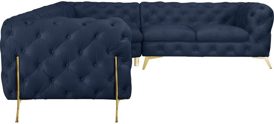 Leonique Chesterfield-bank Amaury L-vorm grote hoekbank chesterfield-look breedte 323 cm kleur van de poten ter keuze - Foto 5