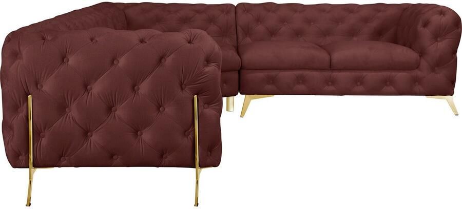 Leonique Chesterfield-bank Amaury L-vorm grote hoekbank chesterfield-look breedte 323 cm kleur van de poten ter keuze - Foto 4