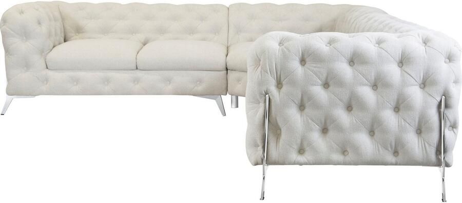 Leonique Chesterfield-bank Amaury L-vorm grote hoekbank chesterfield-look breedte 323 cm kleur van de poten ter keuze - Foto 4