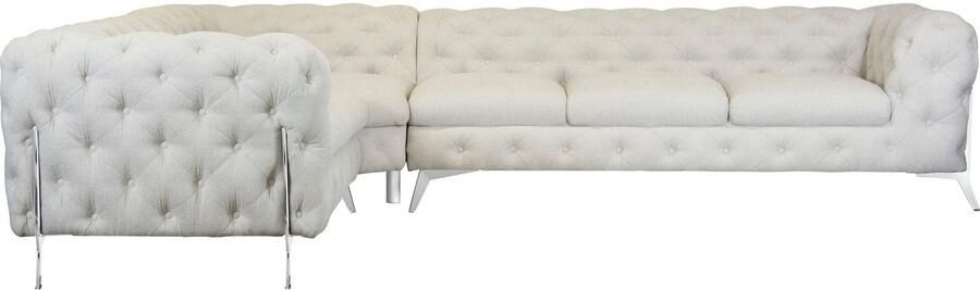 Home affaire Chesterfield-bank Amaury L-vorm grote hoekbank chesterfield-look breedte 323 cm kleur van de poten ter keuze - Foto 6
