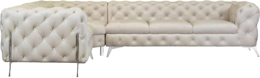 Leonique Chesterfield-bank Amaury L-vorm grote hoekbank chesterfield-look breedte 323 cm kleur van de poten ter keuze - Foto 7