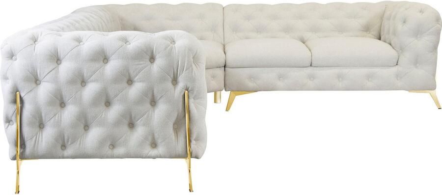 Leonique Chesterfield-bank Amaury L-vorm grote hoekbank chesterfield-look breedte 323 cm kleur van de poten ter keuze - Foto 5