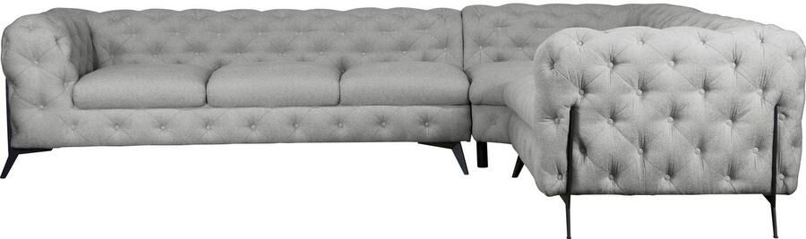 Leonique Chesterfield-bank Amaury L-vorm grote hoekbank chesterfield-look breedte 323 cm kleur van de poten ter keuze - Foto 7