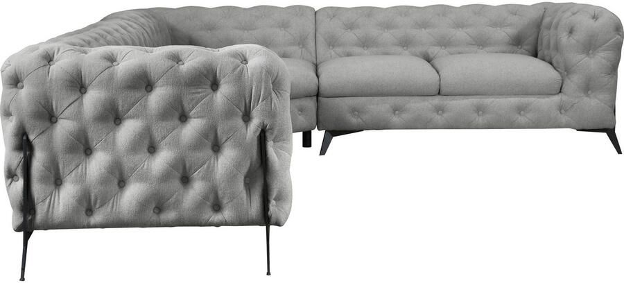 Leonique Chesterfield-bank Amaury L-vorm grote hoekbank chesterfield-look breedte 323 cm kleur van de poten ter keuze - Foto 5