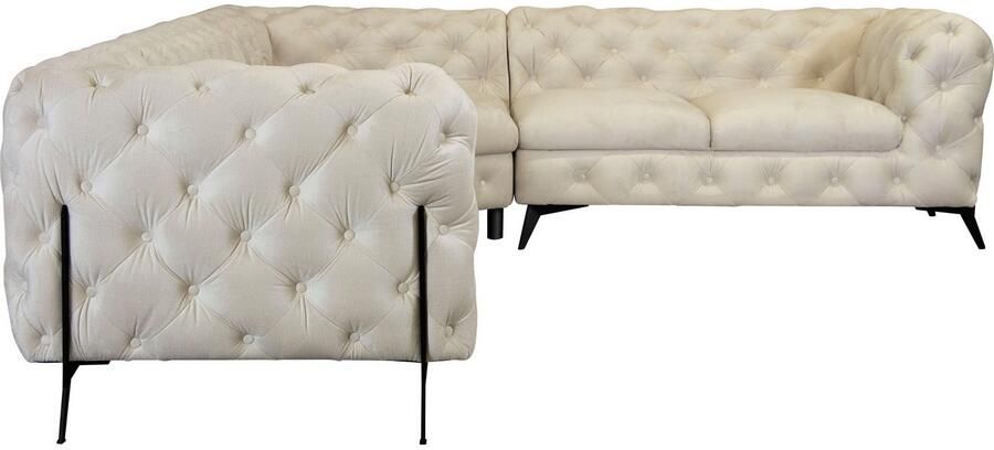 Leonique Chesterfield-bank Amaury L-vorm grote hoekbank chesterfield-look breedte 323 cm kleur van de poten ter keuze - Foto 5