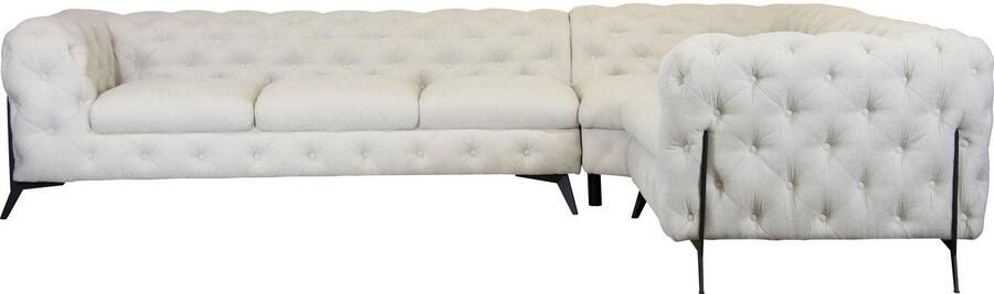 Leonique Chesterfield-bank Amaury L-vorm grote hoekbank chesterfield-look breedte 323 cm kleur van de poten ter keuze - Foto 7