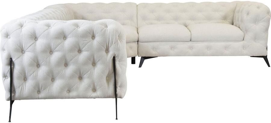 Leonique Chesterfield-bank Amaury L-vorm grote hoekbank chesterfield-look breedte 323 cm kleur van de poten ter keuze - Foto 5