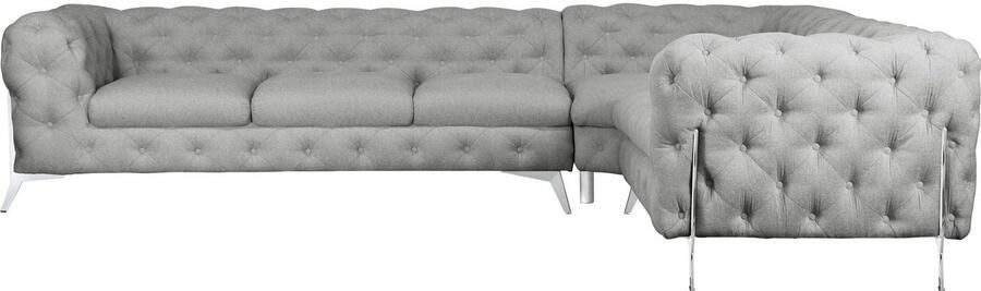 Leonique Chesterfield-bank Amaury L-vorm grote hoekbank chesterfield-look breedte 323 cm kleur van de poten ter keuze - Foto 7