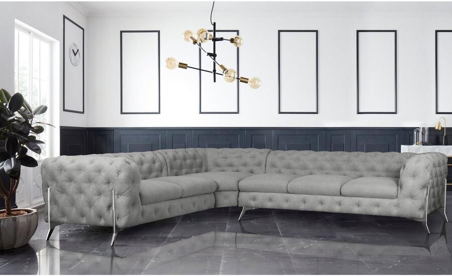Home affaire Chesterfield-bank Amaury L-vorm grote hoekbank chesterfield-look breedte 323 cm kleur van de poten ter keuze - Foto 2