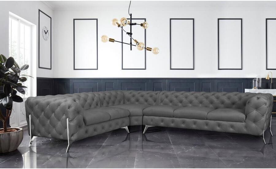 Home affaire Chesterfield-bank Amaury L-vorm grote hoekbank chesterfield-look breedte 323 cm kleur van de poten ter keuze - Foto 2