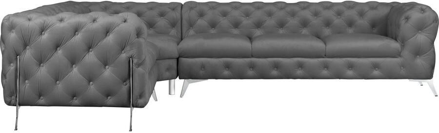 Home affaire Chesterfield-bank Amaury L-vorm grote hoekbank chesterfield-look breedte 323 cm kleur van de poten ter keuze - Foto 5